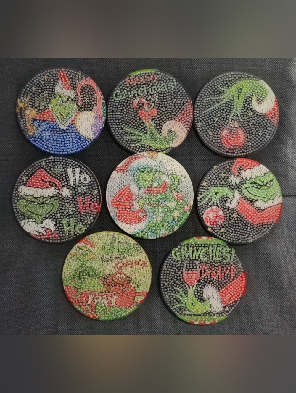 8-Piece Christmas Diamond Painting Coaster Kits with Holder (NWT)